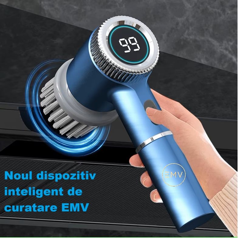 Electronice si Electrocasnice - Ingrijirea locuintei - Mopuri electrice - Perie de curatare electrica multifunctionala, portabila, ideala pentru bucatarie si baie, wireless, 5 perii accesoriu - Infinity.ro