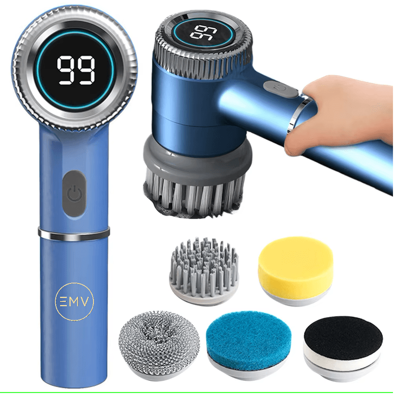 Electronice si Electrocasnice - Ingrijirea locuintei - Mopuri electrice - Perie de curatare electrica multifunctionala, portabila, ideala pentru bucatarie si baie, wireless, 5 perii accesoriu - Infinity.ro