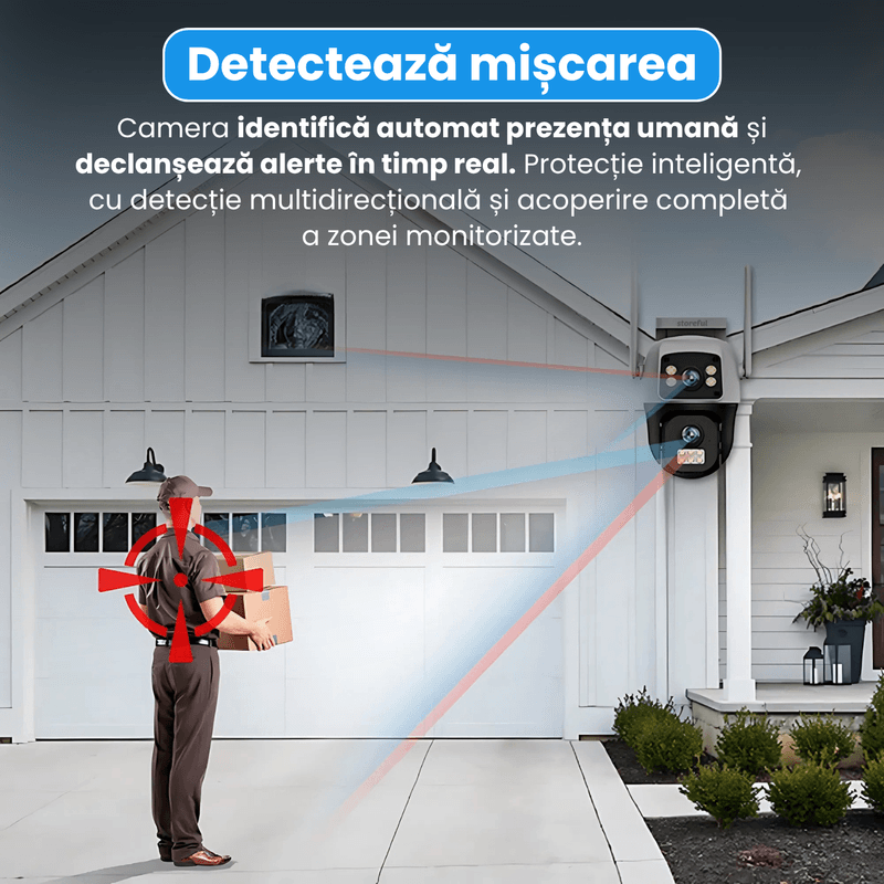 Casa si Gradina - Electrice - Smart Home - Camere de supraveghere - Camera de supraveghere, WiFi 4K Ultra HD cu lentile duale, zoom digital 10X, audio bidirectional, viziune nocturna,PTZ - Infinity.ro