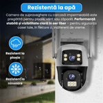 Casa si Gradina - Electrice - Smart Home - Camere de supraveghere - Camera de supraveghere, WiFi 4K Ultra HD cu lentile duale, zoom digital 10X, audio bidirectional, viziune nocturna,PTZ - Infinity.ro