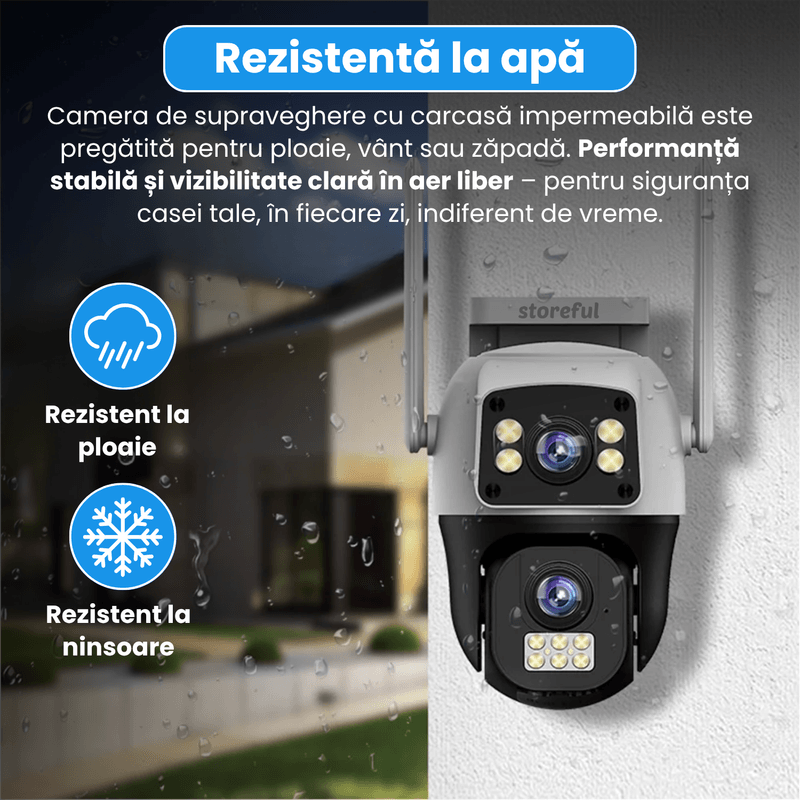 Casa si Gradina - Electrice - Smart Home - Camere de supraveghere - Camera de supraveghere, WiFi 4K Ultra HD cu lentile duale, zoom digital 10X, audio bidirectional, viziune nocturna,PTZ - Infinity.ro