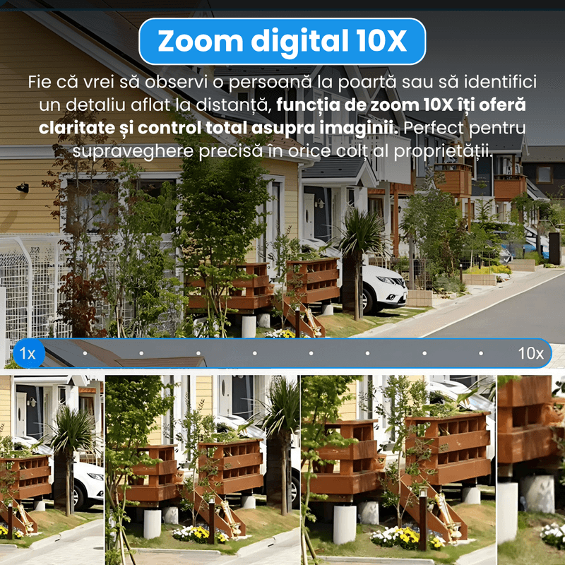 Casa si Gradina - Electrice - Smart Home - Camere de supraveghere - Camera de supraveghere, WiFi 4K Ultra HD cu lentile duale, zoom digital 10X, audio bidirectional, viziune nocturna,PTZ - Infinity.ro