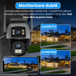 Casa si Gradina - Electrice - Smart Home - Camere de supraveghere - Camera de supraveghere, WiFi 4K Ultra HD cu lentile duale, zoom digital 10X, audio bidirectional, viziune nocturna,PTZ - Infinity.ro