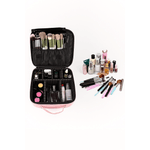 Ingrijire personala si Cosmetice - Machiaj - Portfarduri si genti cosmetice - Geanta pentru cosmetice, design elegant roz, oglinda cu LED ,baterie 2000 mAh, compartimente reglabile, Brivoo® - Infinity.ro