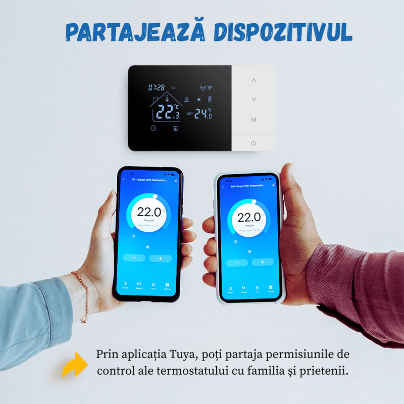 Casa si Gradina - Termice - Centrale termice si accesorii - Accesorii incalzire - Termostat de ambient inteligent BIRAI® EcoTherm Controlat Prin Internet/Smartphone Programabil WiFi din Aplicatie - Infinity.ro