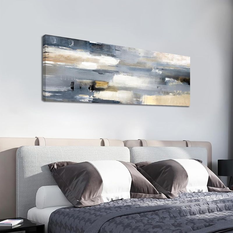 Casa si Gradina - Decoratiuni - Tablouri - Tablou canvas mare, design abstract, in rama de lemn, decor modern perete pentru living, dormitor, restaurant, 50x120cm - Infinity.ro