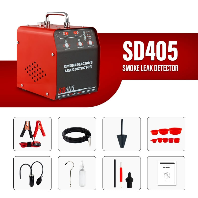 Auto si Moto - Reparatii si depanare - Scule auto - Scule si truse auto - Detector scurgeri cu fum Solary SD405 – aparat de depistare a pierderilor in EVAP/admisie/evacuare, 12V DC, debit 8 L/m - Infinity.ro