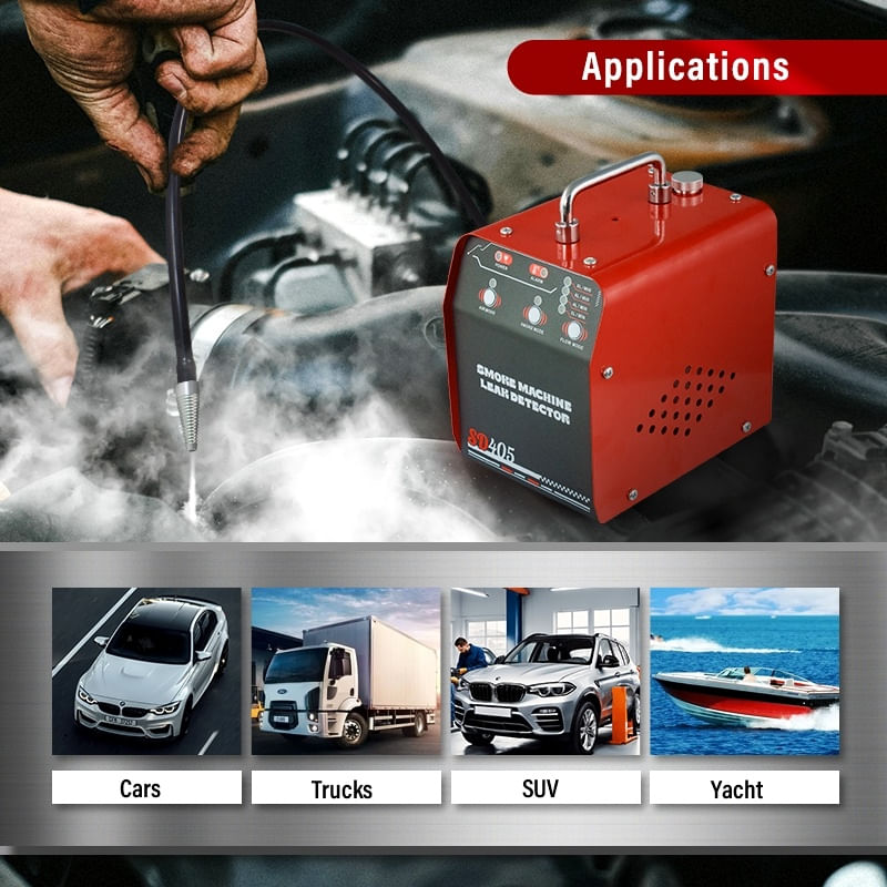 Auto si Moto - Reparatii si depanare - Scule auto - Scule si truse auto - Detector scurgeri cu fum Solary SD405 – aparat de depistare a pierderilor in EVAP/admisie/evacuare, 12V DC, debit 8 L/m - Infinity.ro