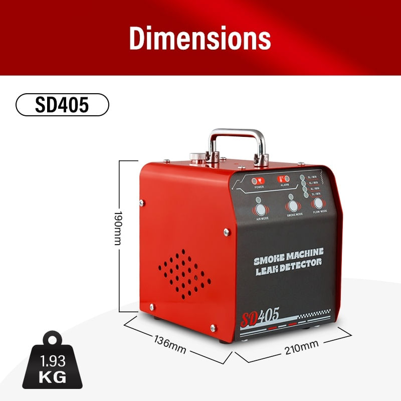 Auto si Moto - Reparatii si depanare - Scule auto - Scule si truse auto - Detector scurgeri cu fum Solary SD405 – aparat de depistare a pierderilor in EVAP/admisie/evacuare, 12V DC, debit 8 L/m - Infinity.ro