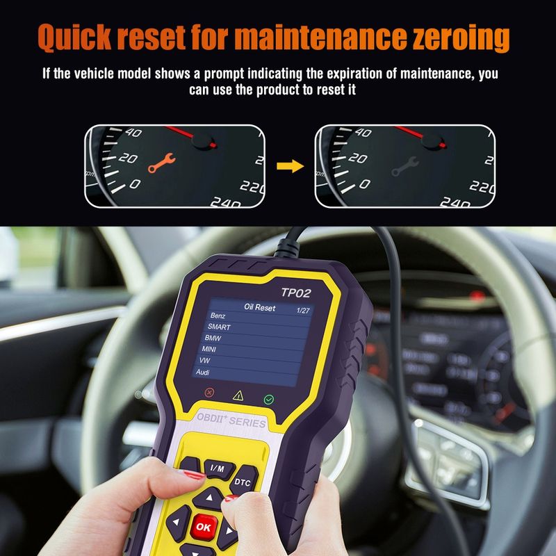 Auto si Moto - Reparatii si depanare - Sisteme de diagnoza - Tester diagnoza auto Techstar TP02, sistem intreg OBD2 – Diagnoza completa masini, Resetare ulei, Citire/Stergere DTC - Infinity.ro