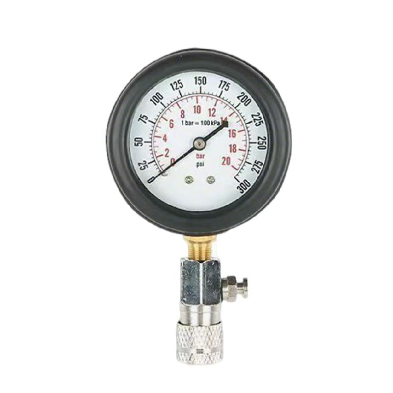 Auto si Moto - Reparatii si depanare - Scule auto - Scule si truse auto - Tester compresie motor benzina Techstar, cu manometru 0-20 bar, furtun flexibil 45cm, 4 adaptoare filetate M10 M12 M14 - Infinity.ro