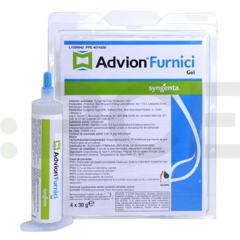 Market - Curatenie si intretinere casa - Produse menaj - Insecticide si capcane - Advion Furnici Gel, 30 g, Eliminare Furnici + Kit Aplicare LittleDomi (Aplicator cu Piston, Bete de Portocal, Manusi) - Infinity.ro
