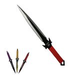 Sport si Outdoor - Camping - Cutite, bricege si accesorii - Cutite si bricege - Set de vanatoare DEPOX®, Sabie Red Ronin si set trei cutite de aruncat, otel inoxidabil, negru - Infinity.ro