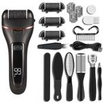 Ingrijire personala si Cosmetice - Aparate & accesorii ingrijire personala - Aparate cosmetice - Aparate pentru manichiura-pedichiura - Pila electrica set 10 bucati pentru talpi si calcaie Arvada® DrSkin V-601, Display Digital, Led - Infinity.ro