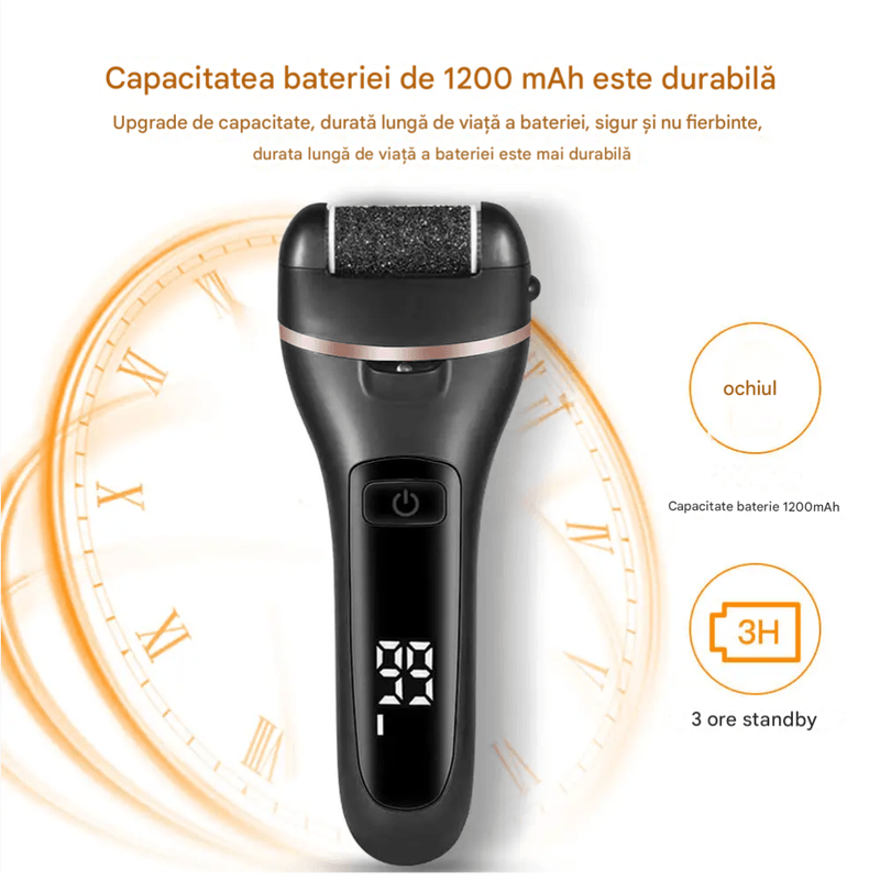 Ingrijire personala si Cosmetice - Aparate & accesorii ingrijire personala - Aparate cosmetice - Aparate pentru manichiura-pedichiura - Pila electrica set 10 bucati pentru talpi si calcaie Arvada® DrSkin V-601, Display Digital, Led - Infinity.ro