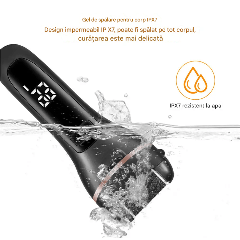 Ingrijire personala si Cosmetice - Aparate & accesorii ingrijire personala - Aparate cosmetice - Aparate pentru manichiura-pedichiura - Pila electrica set 10 bucati pentru talpi si calcaie Arvada® DrSkin V-601, Display Digital, Led - Infinity.ro