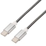 Laptop, Telefoane si Tablete - Telefoane mobile si accesorii - Accesorii Telefoane - Cabluri si adaptoare telefoane - Cablu de incarcare si transfer de date GoGEN USB-C/USB-C, 2 metri, impletitura textila, argintiu - Infinity.ro