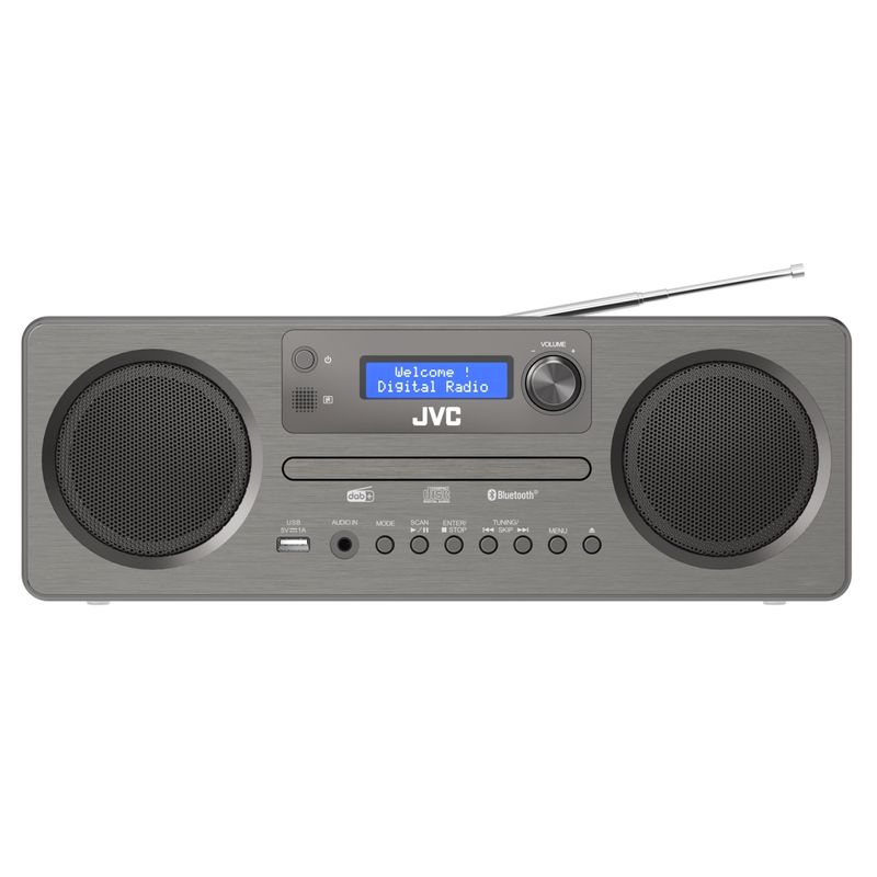 TV, Audio-Video si Foto - Home cinema si Soundbar - Sisteme audio - Sistem audio JVC ALL-IN-ONE RD-E861B-DAB, Tuner Digital Dab+/FM, 10 W RMS, Unitate CD, USB, Bluetooth 5.0, negru/gri - Infinity.ro