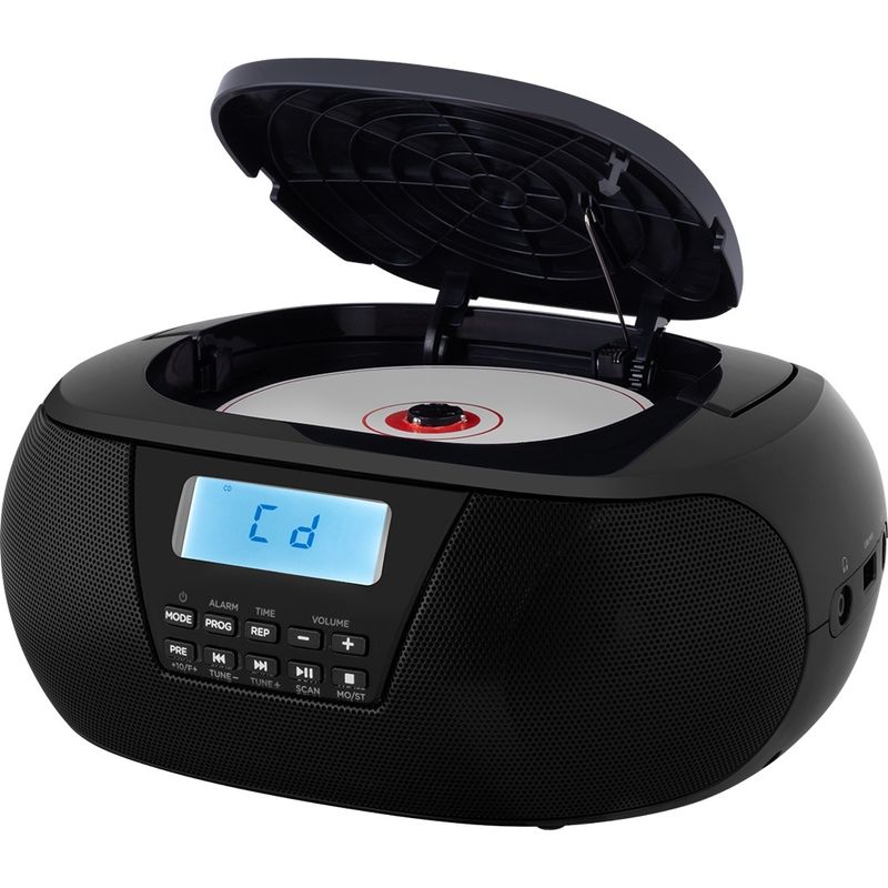TV, Audio-Video si Foto - Portabile audio - Radio - Radio CD Player ECG CDR 550, 2 x 1.5 W RMS, tuner FM cu memorie 40 de posturi,USB, negru - Infinity.ro