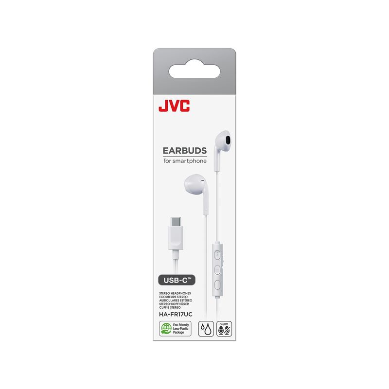 TV, Audio-Video si Foto - Portabile audio - Casti audio - Casti JVC HA-FR17UC-W-U, Cu Fir, In-Ear, Microfon, USB-C, alb - Infinity.ro