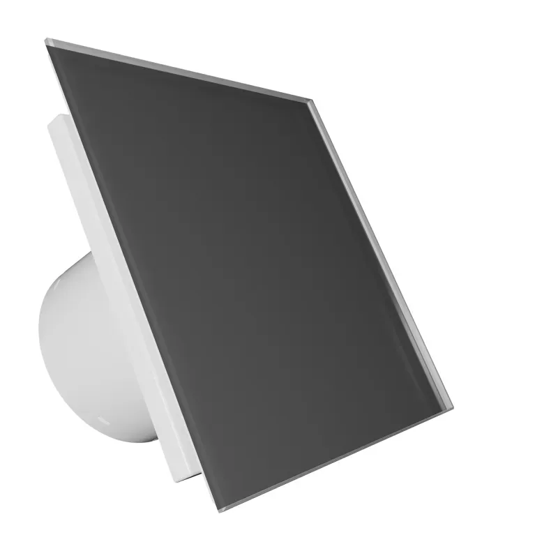 Casa si Gradina - Sanitare - Suporturi si accesorii baie - Sisteme de ventilatie - Panou decorativ din sticla VentEurope PAM4/5G, compatibil cu ventilatoarele EON, 179x179 mm, design modern, Gri - Infinity.ro