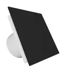 Casa si Gradina - Sanitare - Suporturi si accesorii baie - Sisteme de ventilatie - Panou decorativ din sticla VentEurope PAGM4/5B, compatibil cu ventilatoarele EON, 179x179 mm, design modern, Negru mat - Infinity.ro