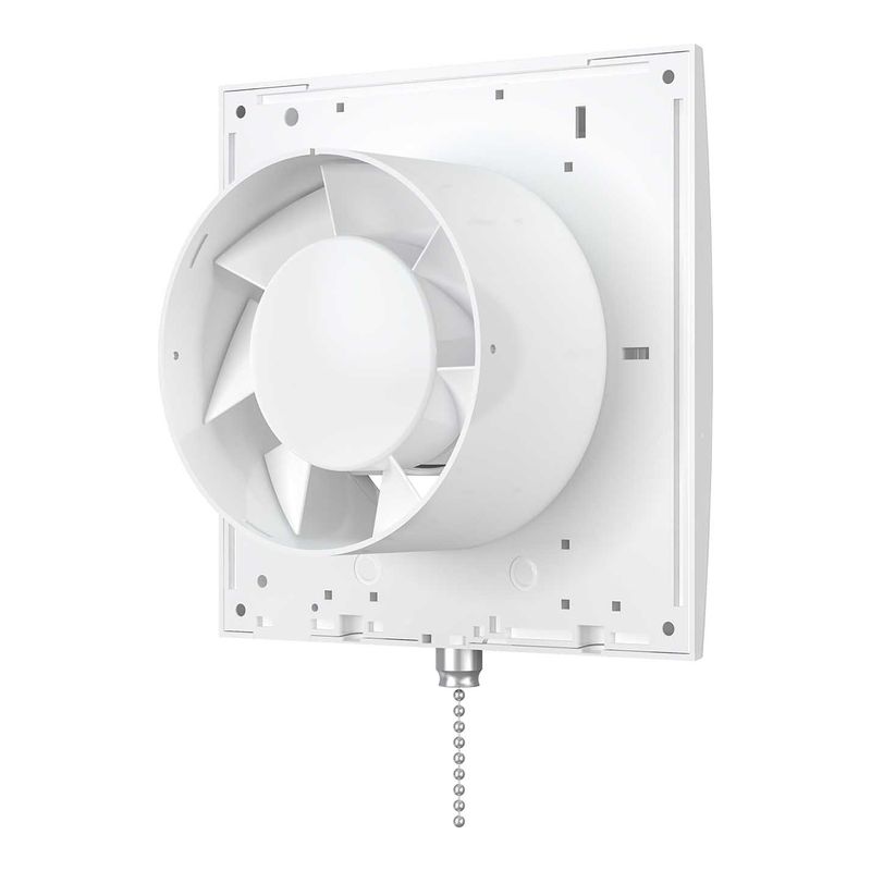 Casa si Gradina - Sanitare - Suporturi si accesorii baie - Sisteme de ventilatie - Ventilator baie cu snur inchidere/deschidere VentEurope EASY125PS, 125 mm, 183 mc/h, IP24, 14W, Alb - Infinity.ro