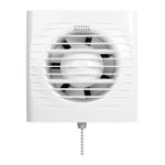 Casa si Gradina - Sanitare - Suporturi si accesorii baie - Sisteme de ventilatie - Ventilator baie cu snur inchidere/deschidere VentEurope EASY125PS, 125 mm, 183 mc/h, IP24, 14W, Alb - Infinity.ro