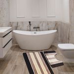 Casa si Gradina - Textile si covoare - Covoare - Covorase baie - Set 2 covorase baie – cu membrana antiderapanta, 100% fibre sintetice, maro, 50×40 cm, 50×80 cm, Sandy Galina - Infinity.ro