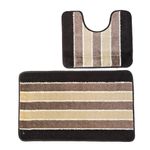 Casa si Gradina - Textile si covoare - Covoare - Covorase baie - Set 2 covorase baie – cu membrana antiderapanta, 100% fibre sintetice, maro, 50×40 cm, 50×80 cm, Sandy Galina - Infinity.ro