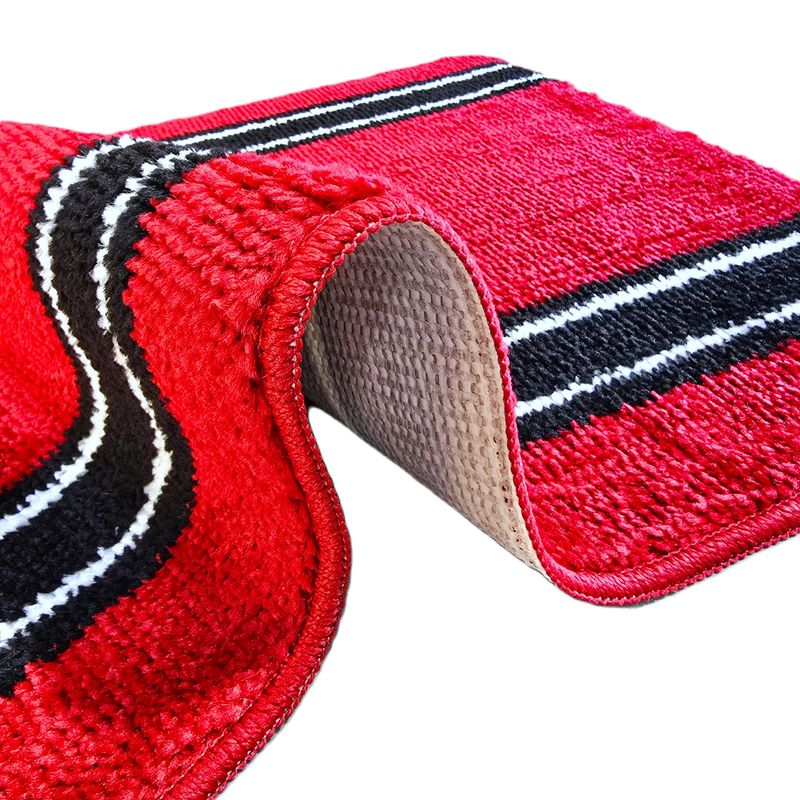 Casa si Gradina - Textile si covoare - Covoare - Covorase baie - Set 2 covorase baie – cu membrana antiderapanta, 100% fibre sintetice, rosu, 50×40 cm, 50×80 cm, Sandy Ros - Infinity.ro