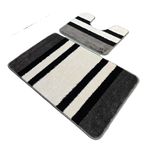 Casa si Gradina - Textile si covoare - Covoare - Covorase baie - Set 2 covorase baie – cu membrana antiderapanta, 100% fibre sintetice, negru, 50×40 cm, 50×80 cm, Sandy Criptik - Infinity.ro