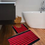 Casa si Gradina - Textile si covoare - Covoare - Covorase baie - Set 2 covorase baie – cu membrana antiderapanta, 100% fibre sintetice, rosu, 50×40 cm, 50×80 cm, Sandy Larissa - Infinity.ro