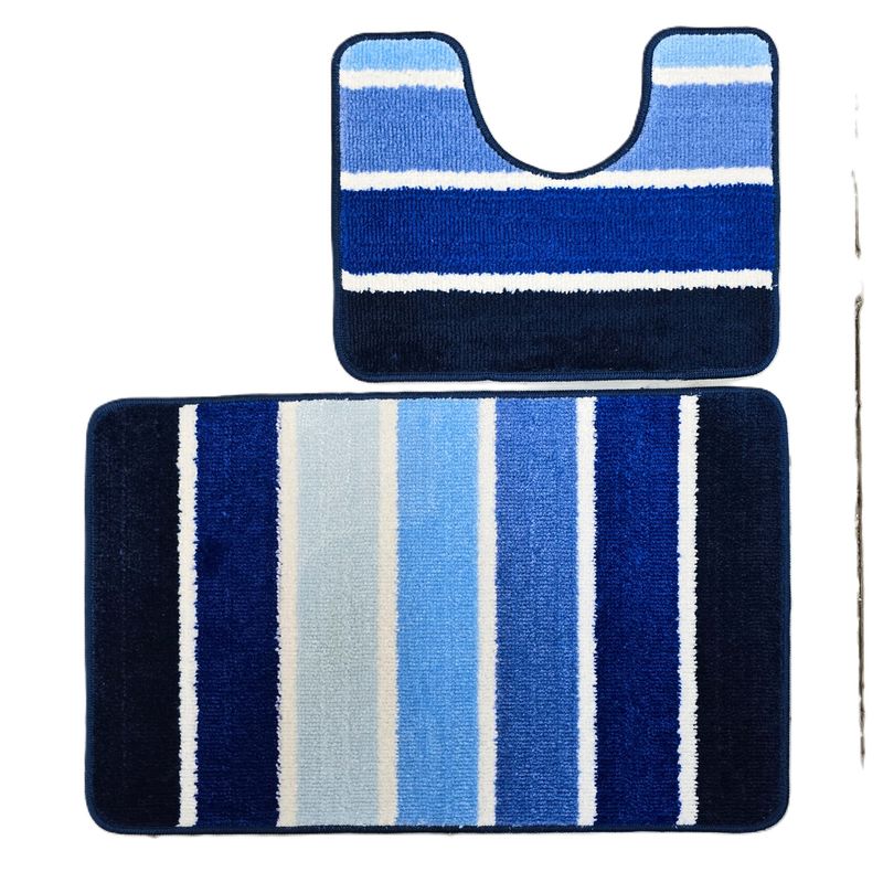 Casa si Gradina - Textile si covoare - Covoare - Covorase baie - Set 2 covorase baie – cu membrana antiderapanta, 100% fibre sintetice, albastru, 50×40 cm, 50×80 cm, Sandy Nadja - Infinity.ro