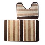 Casa si Gradina - Textile si covoare - Covoare - Covorase baie - Set 2 covorase baie – cu membrana antiderapanta, 100% fibre sintetice, maro, 50×40 cm, 50×80 cm, Sandy Adda - Infinity.ro