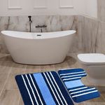 Casa si Gradina - Textile si covoare - Covoare - Covorase baie - Set 2 covorase baie – cu membrana antiderapanta, 100% fibre sintetice, albastru, 50×40 cm, 50×80 cm, Sandy Lyuba - Infinity.ro