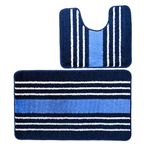 Casa si Gradina - Textile si covoare - Covoare - Covorase baie - Set 2 covorase baie – cu membrana antiderapanta, 100% fibre sintetice, albastru, 50×40 cm, 50×80 cm, Sandy Lyuba - Infinity.ro