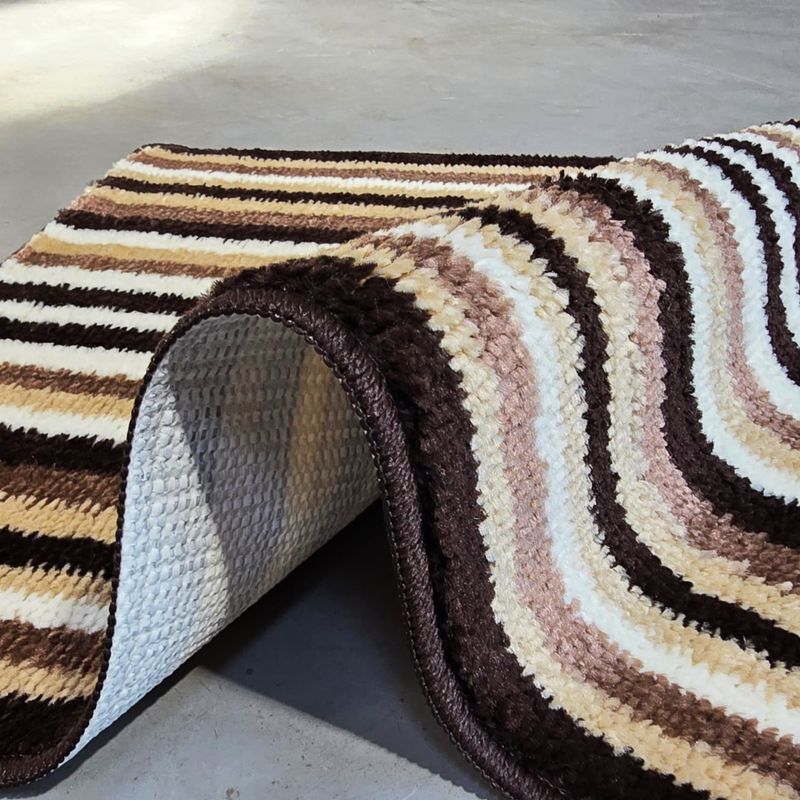 Casa si Gradina - Textile si covoare - Covoare - Covorase baie - Set 2 covorase baie – cu membrana antiderapanta, 100% fibre sintetice, maro, 50×40 cm, 50×80 cm, Sandy Vitality - Infinity.ro