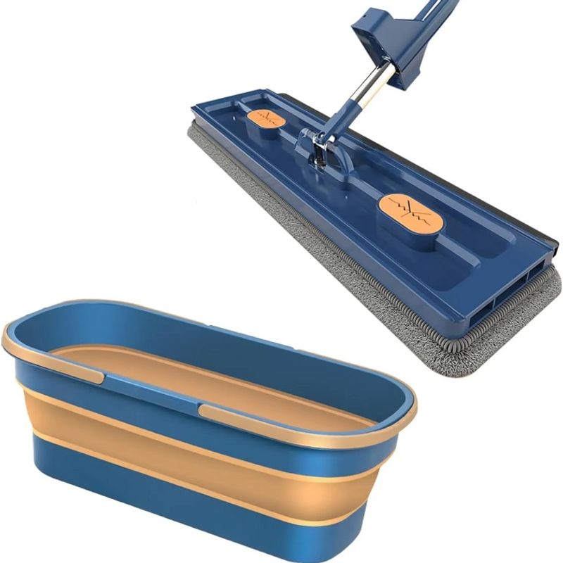 Market - Curatenie si intretinere casa - Produse menaj - Mopuri - Set galeata si mop cu cap microfibra, rotire 360 grade - Infinity.ro