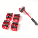 Casa si Gradina - Constructii - Depozitare, transport si protectie - Echipamente pentru transport si ridicat - Set suport cu roti pentru mutat mobila, rosu/negru, 5 piese - Infinity.ro