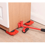 Casa si Gradina - Constructii - Depozitare, transport si protectie - Echipamente pentru transport si ridicat - Set suport cu roti pentru mutat mobila, rosu/negru, 5 piese - Infinity.ro