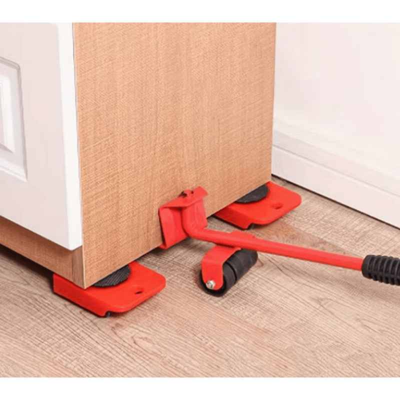 Casa si Gradina - Constructii - Depozitare, transport si protectie - Echipamente pentru transport si ridicat - Set suport cu roti pentru mutat mobila, rosu/negru, 5 piese - Infinity.ro