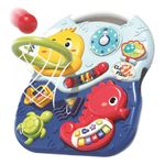 Jucarii, Copii si Bebe - Jucarii si jocuri - Jucarii bebelusi - Jucarii interactive bebelusi - Masuta si Panou Activitati Montessori 2 in 1, Jucarie Muzicala cu Lumini LED, Pian, Forme si Culori, 18 luni+ - Infinity.ro