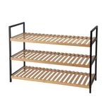 Casa si Gradina - Mobilier - Organizare si depozitare - Organizator incaltaminte - Suport pentru incaltaminte, din bambus si metal, 3 rafturi, 70x30x48 cm - Infinity.ro