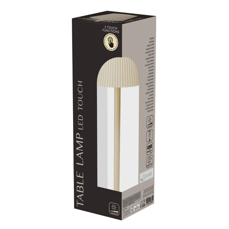 Casa si Gradina - Corpuri si surse de iluminat - Veioze si lampi - Veioze - Lampa de masa, LED Touch, 10x36 cm, crem, 3 trepte de intensitate, lumina alb cald - Infinity.ro