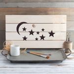 Casa si Gradina - Decoratiuni - DIY - Sabloane decorative pereti - Sablon Perete vopsire, tencuiala 0.7mm Luna si Stele model MXSP7468, 300 x 300 mm - Infinity.ro