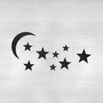 Casa si Gradina - Decoratiuni - DIY - Sabloane decorative pereti - Sablon Perete vopsire, tencuiala 0.7mm Luna si Stele model MXSP7468, 300 x 300 mm - Infinity.ro