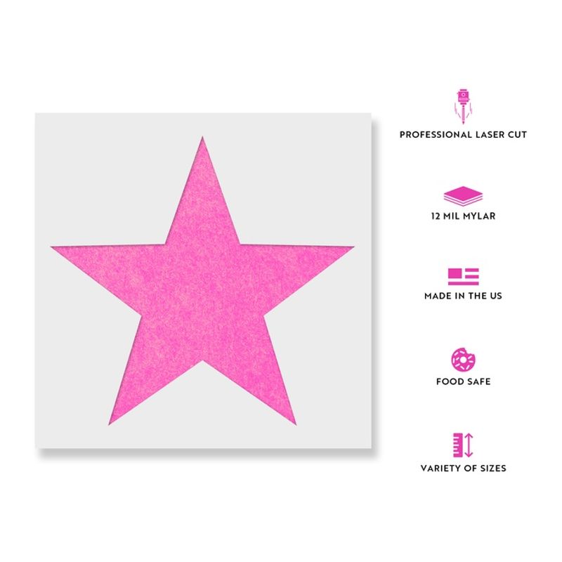 Casa si Gradina - Decoratiuni - DIY - Sabloane decorative pereti - Sablon Perete vopsire, tencuiala 0.7mm Stea model MXSP7446, 100 x 100 mm - Infinity.ro