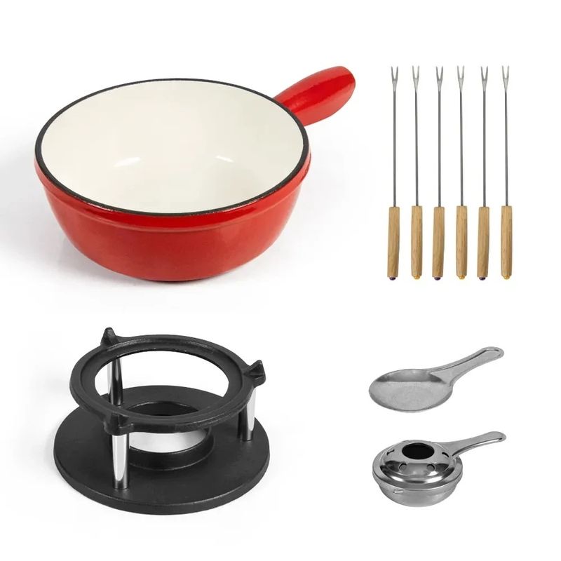 Casa si Gradina - Bucatarie si vesela - Vase pentru gatit - Oale si cratite - Oala emailata Fondue set 1,8 Litri Potrivit pentru Orice Tip de Plita - Infinity.ro