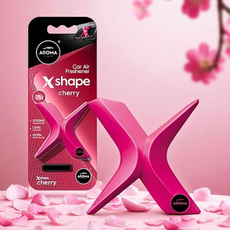 Auto si Moto - Intretinere auto - Odorizante auto - AROMA CAR Polymer X-Shape Cherry – Odorizant Auto Parfum Cireșe - Infinity.ro